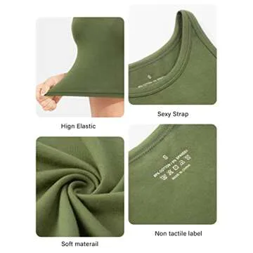 Kole Meego Crop Tops for Women Workout Cropped Tank Top Trendy High Neck Camisole Yoga Shirts Athletic Undershirts 4 Pack Black/White/Coffe/Olive XL