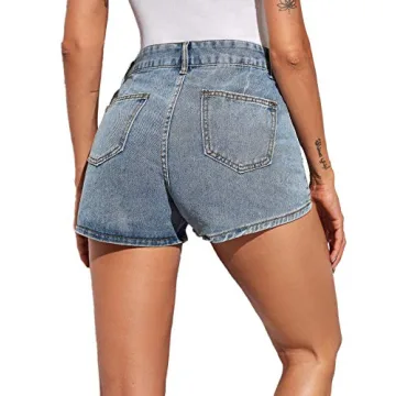SweatyRocks Retro High Waisted Denim Shorts for Women