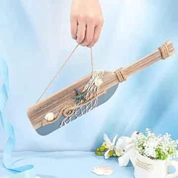 PH PandaHall Beach-Themed Wooden Oar Wall Decor