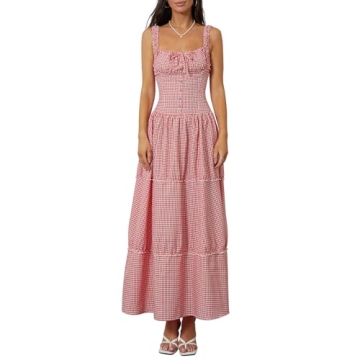 Chic Y2k Sleeveless Gingham Maxi Dress for Women