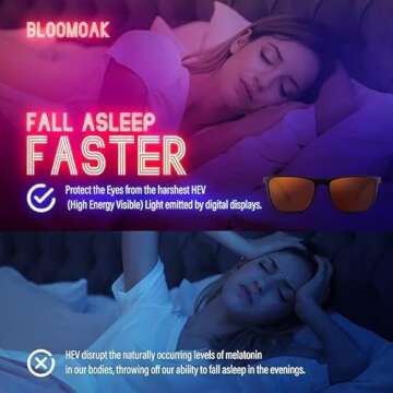 Bloomoak-99% Blue Light Blocking Glasses-Brown Tortoiseshell Sleep Glasses -Fashion Gaming Glasses -Suitable for Screens