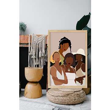 Teevoke Black Girl Boho Poster, 16x24 Inch, African American Women Painting For Walls Poster, African Art Decor, Black People Women, Black Art Paintings For Wall, Female, Feminist, Unframed