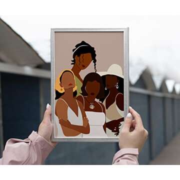 Teevoke Black Girl Boho Poster, 16x24 Inch, African American Women Painting For Walls Poster, African Art Decor, Black People Women, Black Art Paintings For Wall, Female, Feminist, Unframed