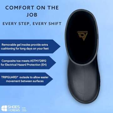 Shoes for Crews Bullfrog Composite Toe, Men's, Women's, Unisex, Non-Slip Work Boots, Water Resistant...