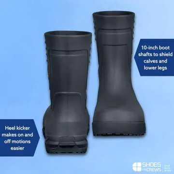 Shoes for Crews Bullfrog Composite Toe, Men's, Women's, Unisex, Non-Slip Work Boots, Water Resistant, Black, Men's 9 / Women's 11