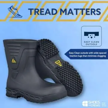 Shoes for Crews Bullfrog Composite Toe, Men's, Women's, Unisex, Non-Slip Work Boots, Water Resistant, Black, Men's 9 / Women's 11