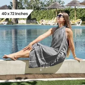 Utopia Towels Pack of 2 Turkish Beach Towel (40x72 Inches), Oversized 100% Cotton Sand Free Lightwei...