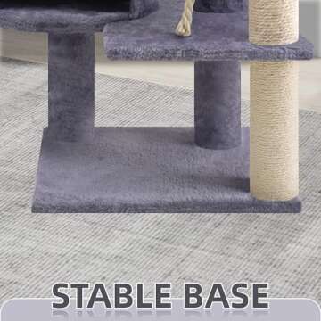 TINWEIUS 42.5'' Cat Tree for Indor Cats, Multifunctional Cat Tower with Cozy Condo, Perches, Scratching Posts and Hammock, Grey…