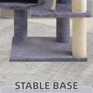 TINWEIUS 42.5'' Cat Tree for Indor Cats, Multifunctional Cat Tower with Cozy Condo, Perches, Scratching Posts and Hammock, Grey…