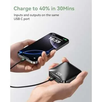 Portable T-CORE Mini Power Bank - 10000mAh Fast Charger