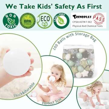 TRENDPLAY Star Ball Pit Balls - 100 Colorful Fun