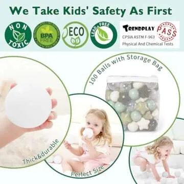 TRENDPLAY Star Ball Pit Balls - 100 Colorful Fun
