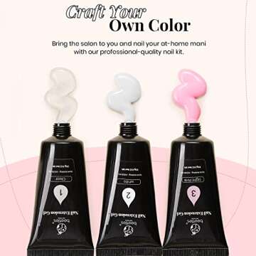 Beetles Poly Extension Gel Nail Kit, 30g Nail Extension Gel with 48W Nail Lamp Slip Solution Nail Strengthener Rhinestone Glitter Nail Manicure Beginner Starter Kit Mother's Day Gift for Women