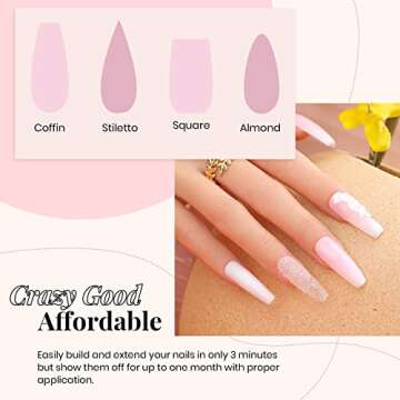 Beetles Poly Extension Gel Nail Kit, 30g Nail Extension Gel with 48W Nail Lamp Slip Solution Nail Strengthener Rhinestone Glitter Nail Manicure Beginner Starter Kit Mother's Day Gift for Women