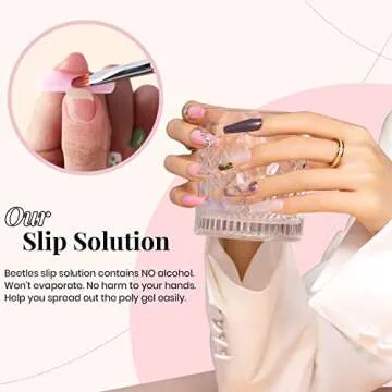 Beetles Poly Extension Gel Nail Kit, 30g Nail Extension Gel with 48W Nail Lamp Slip Solution Nail Strengthener Rhinestone Glitter Nail Manicure Beginner Starter Kit Mother's Day Gift for Women