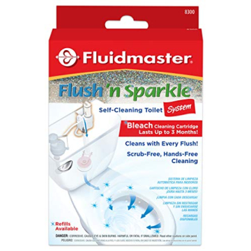 Fluidmaster 8300 Automatic Toilet Cleaner with Bleach - Effortless Cleaning
