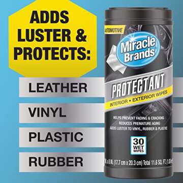 Miracle Brands Auto Protectant Wipes - 30 Count for Cars