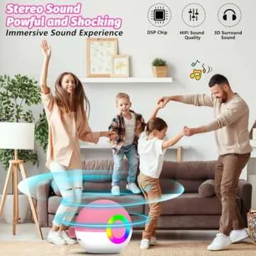goopow Mini Karaoke Machine Speaker for Kids Adults, Portable Bluetooth Microphone Song Toys with LE...