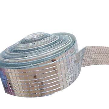 Roll REAL Glass Craft Mini Square Mirrors Mosaic Tiles for DIY Crafts,Ball,Home decoration (1.0M length)