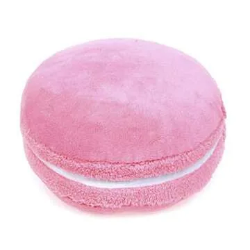 ChezMax Macaron Pillow Plush Back Bolster Cushion Microbead Throw Pillow Case Round Seat Cushion Home Decor Pillow for Sofa Bedroom Office Dormitory Car 14.5" Pink