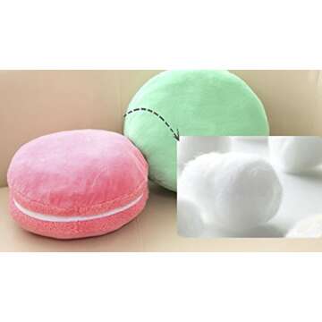 ChezMax Macaron Pillow Plush Back Bolster Cushion Microbead Throw Pillow Case Round Seat Cushion Home Decor Pillow for Sofa Bedroom Office Dormitory Car 14.5" Pink