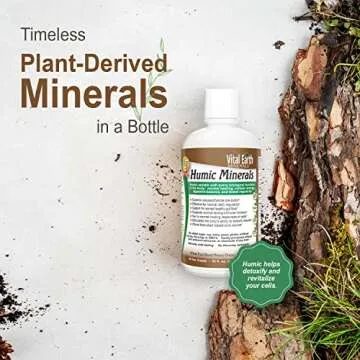 Vital Earth Minerals Humic Minerals – Fulvic Acid Supplement with 70+ Trace Minerals, Electrolytes for Recovery & Balance, 32 Oz + 1 Oz Cup