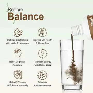 Vital Earth Minerals Humic Minerals – Fulvic Acid Supplement with 70+ Trace Minerals, Electrolytes for Recovery & Balance, 32 Oz + 1 Oz Cup