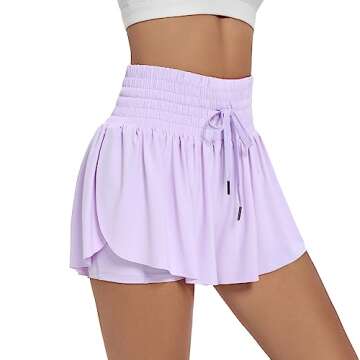 Flowy Womens Athletic Shorts High Waisted Gym Yoga Workout Running Butterfly Tennis Sports Acitve Sk...