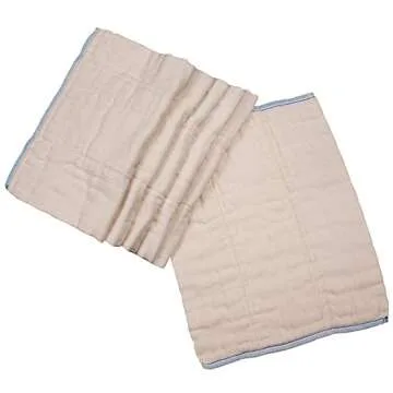 OsoCozy Prefolds Unbleached Cloth Baby Diapers, Size 1 (7-15 lbs), 6 Pack, Soft, Absorbent and Durable 100% Natural Cotton