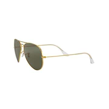 Ray-Ban RB3025 Classic Aviator Sunglasses, Gold/Green Polarized, 62 mm