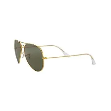 Ray-Ban RB3025 Classic Aviator Sunglasses, Gold/Green Polarized, 62 mm