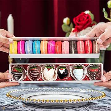 SLShePack 50Pack 12x2¼x2 Inches Clear Chocolate Covered Strawberries Boxes for 6, Macaron boxes Cho...