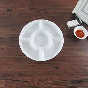 Hemoton 9 Inch 5 Compartment Serving Tray for Stylish Serving