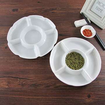 Hemoton 9 Inch 5 Compartment Serving Tray for Stylish Serving