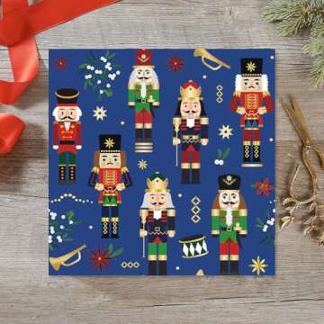 Nutcracker Christmas Wrapping Paper - Jumbo 61 Sq Ft Roll