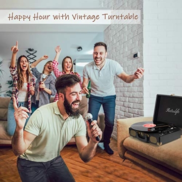 Bluetooth Vinyl Record Player with Speakers