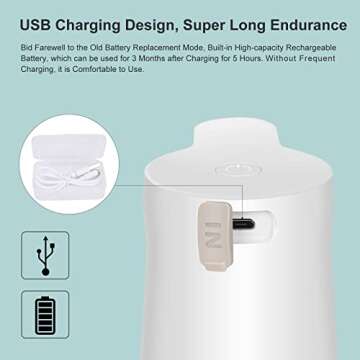 Wisekoti New Generation of Automatic Foaming Soap Dispenser, Electric and Rechargeable, Touchless Foam Soap Dispenser for Kitchen Sink & Bathroom Countertop, Dish Soap Dispenser, Hand Soap Dispenser