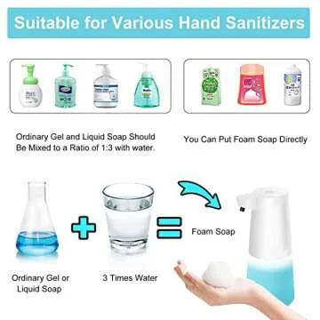 Wisekoti New Generation of Automatic Foaming Soap Dispenser, Electric and Rechargeable, Touchless Foam Soap Dispenser for Kitchen Sink & Bathroom Countertop, Dish Soap Dispenser, Hand Soap Dispenser