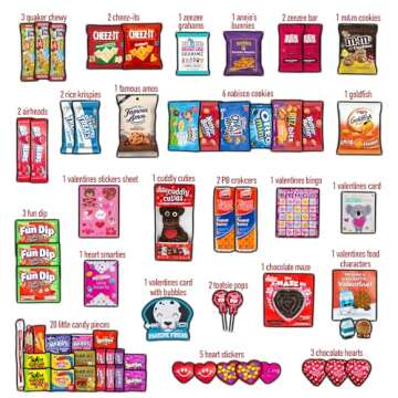 Valentine's Day Gift Care Package (65ct) Snacks Chocolates Candy Box Assortment Variety Bundle Prese...