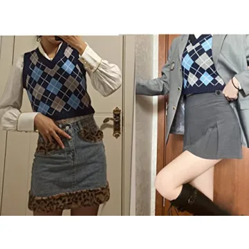 Hyipels Women's Sweater Vest - Trendy Y2K Knitted Crop Top