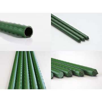 FLEU Plant Stakes 48 inches 4 ft Garden Stakes Steel Tomato Stakes and Supports with Plastic Coated Pack of 20 11-120 ZJ11-120