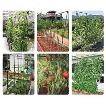 FLEU Plant Stakes 48 inches 4 ft Garden Stakes Steel Tomato Stakes and Supports with Plastic Coated Pack of 20 11-120 ZJ11-120