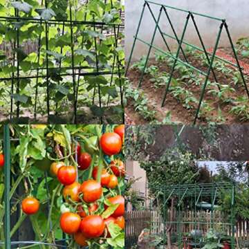 FLEU Plant Stakes 48 inches 4 ft Garden Stakes Steel Tomato Stakes and Supports with Plastic Coated Pack of 20 11-120 ZJ11-120