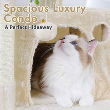 rabbitgoo Cat Tree Tower 61" for Indoor Cats with Hammock