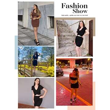 Acelitt Women's 2 Piece Summer Black Outfit 2023