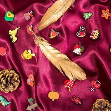 Lenreta 100 PCS Different Shaped PVC Shoe Charms for Halloween, Easter, Christmas, Birthday,Party Gifts, Shoe Decoration+3 PCS Shoelace Adapter