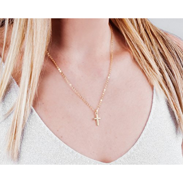 Shop Tooliks Gold Cross Necklace, Minimalist Religious Jewelry