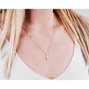 Shop Tooliks Gold Cross Necklace, Minimalist Religious Jewelry