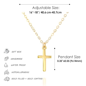 Shop Tooliks Gold Cross Necklace, Minimalist Religious Jewelry