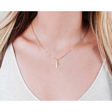 Shop Tooliks Gold Cross Necklace, Minimalist Religious Jewelry